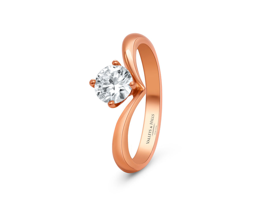 Round Diamond Solitaire on Rose Gold Band