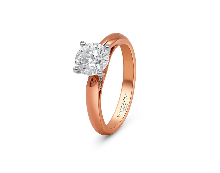 Solitaire on Rose Gold Band