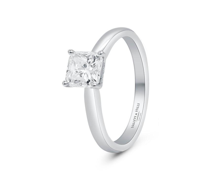 Princess-Cut Diamond in Solitaire Setting