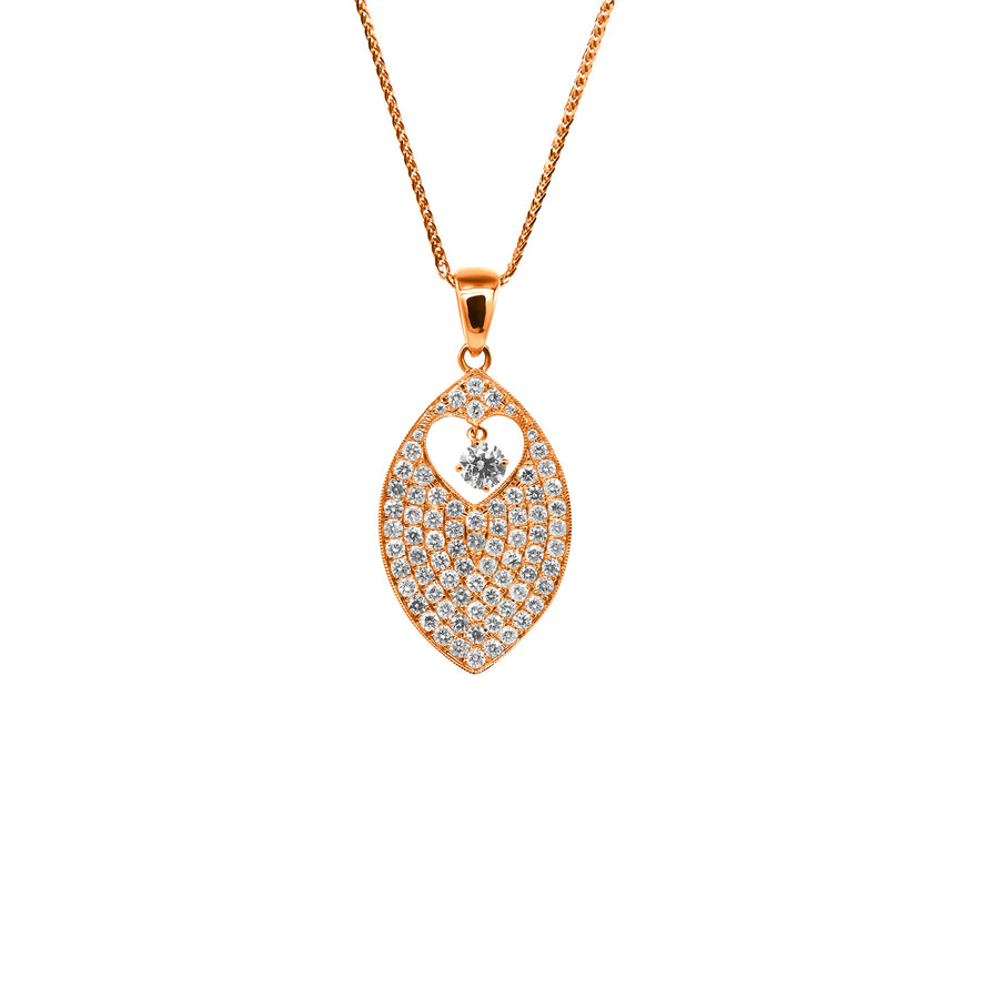 Diamond Leaf Pendant