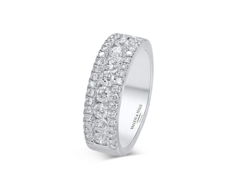 Triple Row Diamond Ring