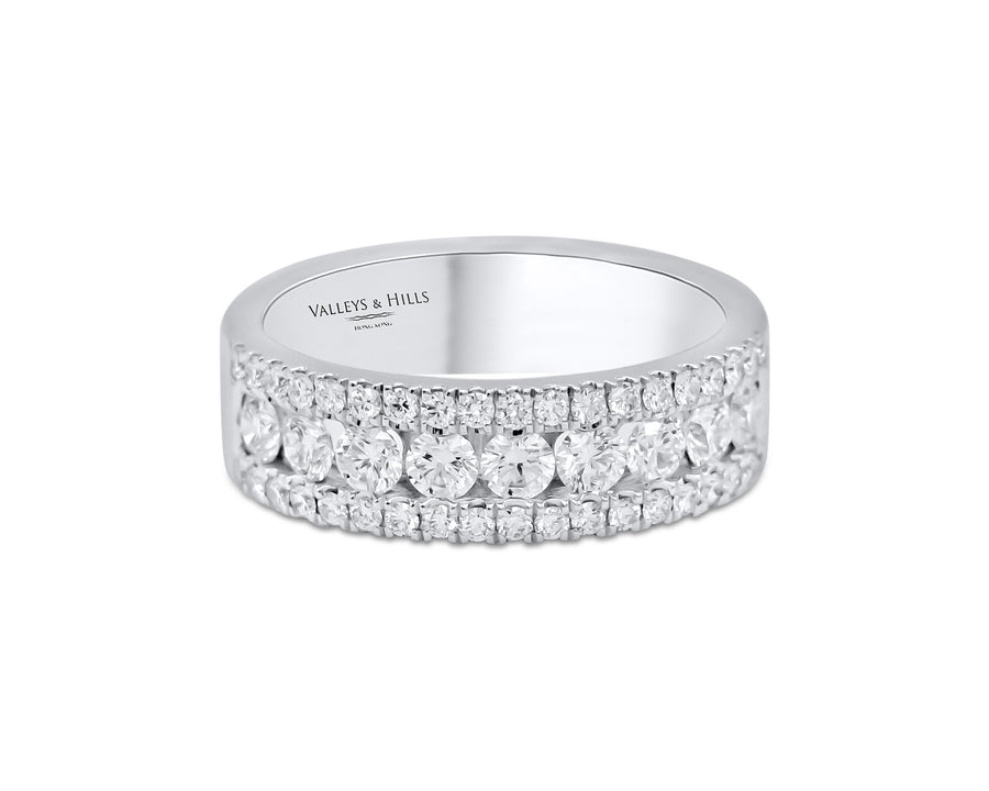 Triple Row Diamond Ring