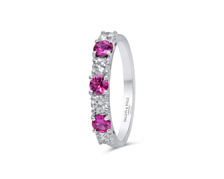 Pink Sapphire & Diamond Ring