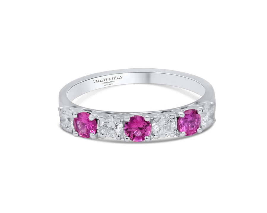 Pink Sapphire & Diamond Ring