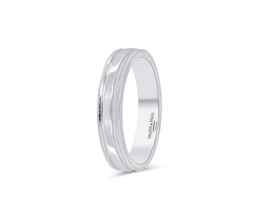 Grooved Men's Band with Milgrain (4mm)