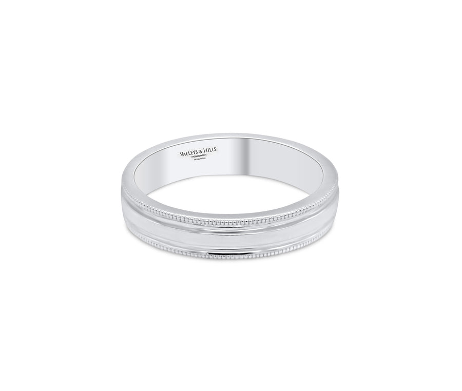 Grooved Men's Band with Milgrain (4mm)